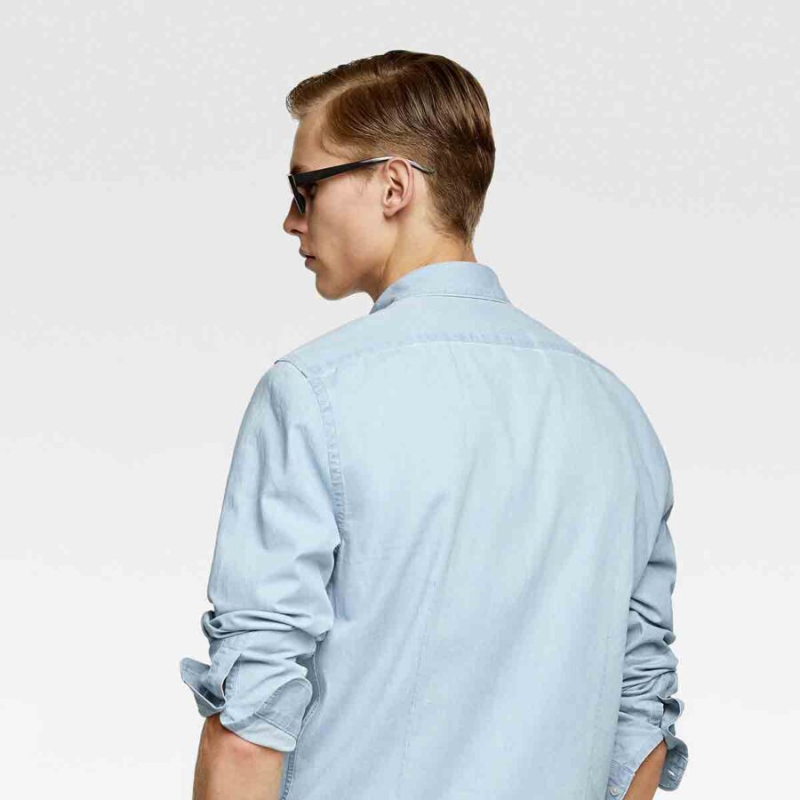 TrendyAgent Washed Denim Shirt – Classic Casual Shirt for Men with Soft, Vintage Finish - Image 2