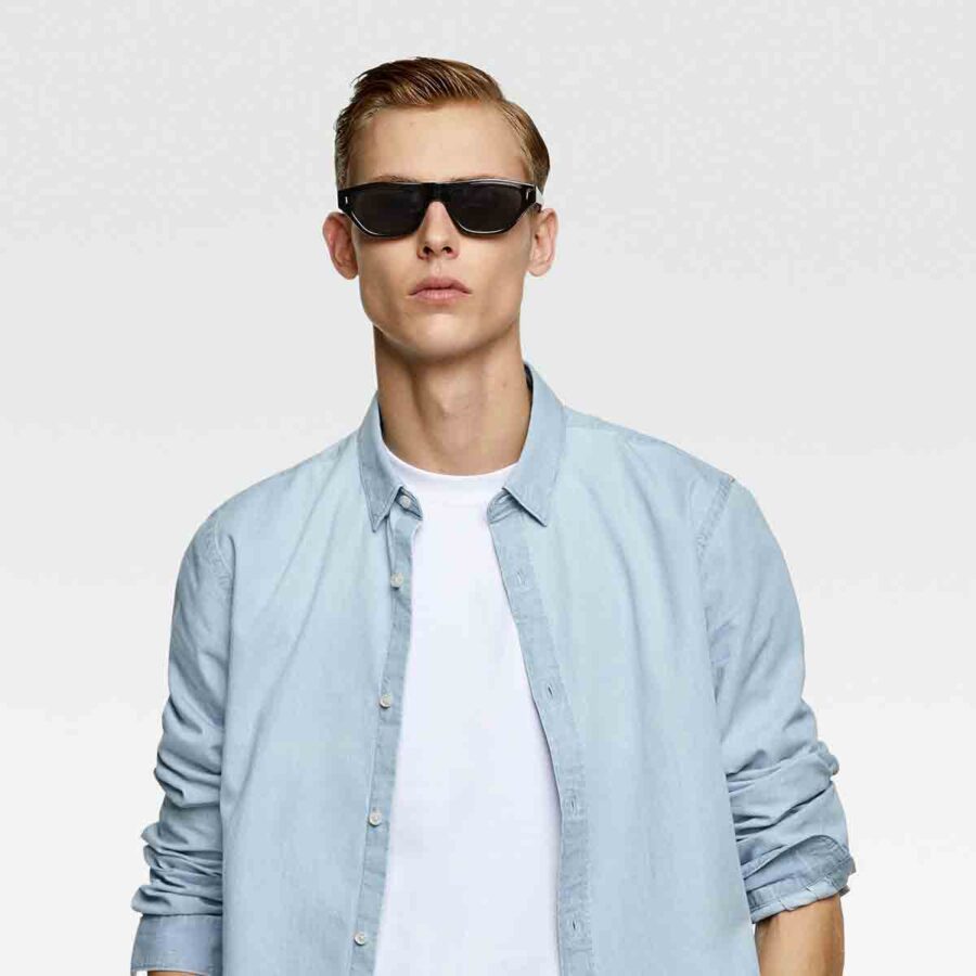 TrendyAgent Washed Denim Shirt – Classic Casual Shirt for Men with Soft, Vintage Finish